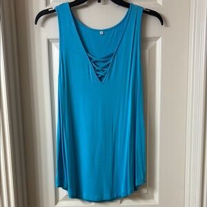 Blue Tank Top with Breathable Fabric